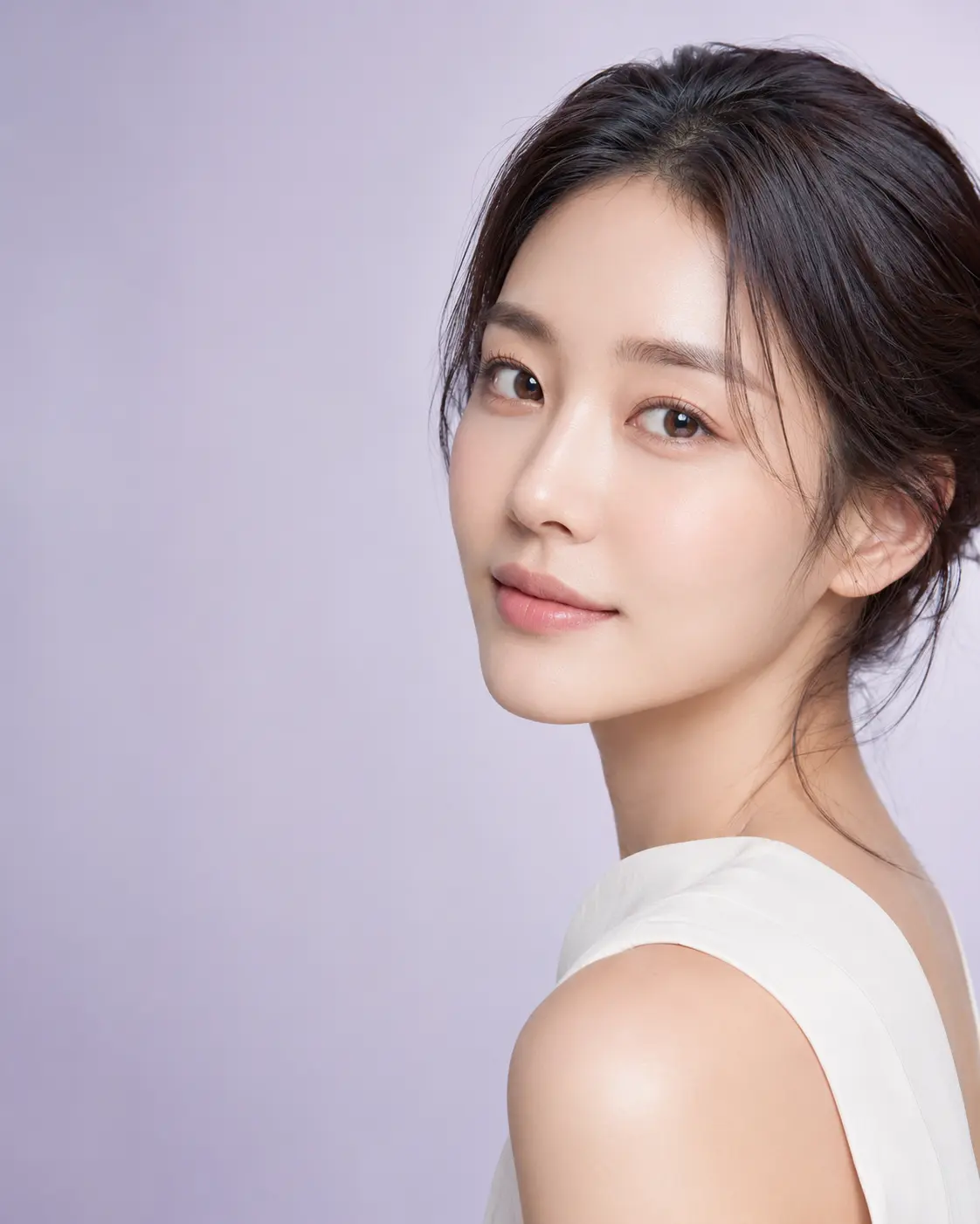 자연스럽고 또렷한 눈매의 성인 여성 연출 이미지